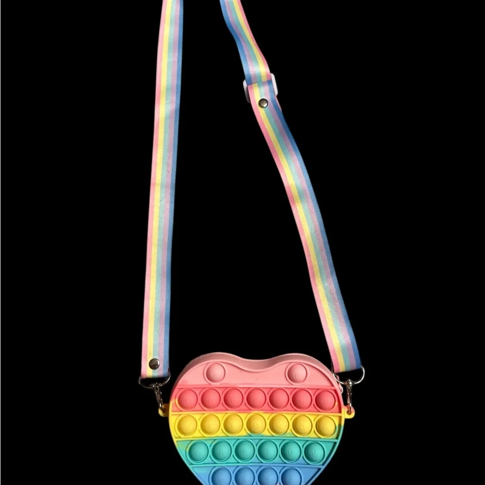 Colorful Heart Pop It Kids Crossbody Bag - Picture 1 of 3